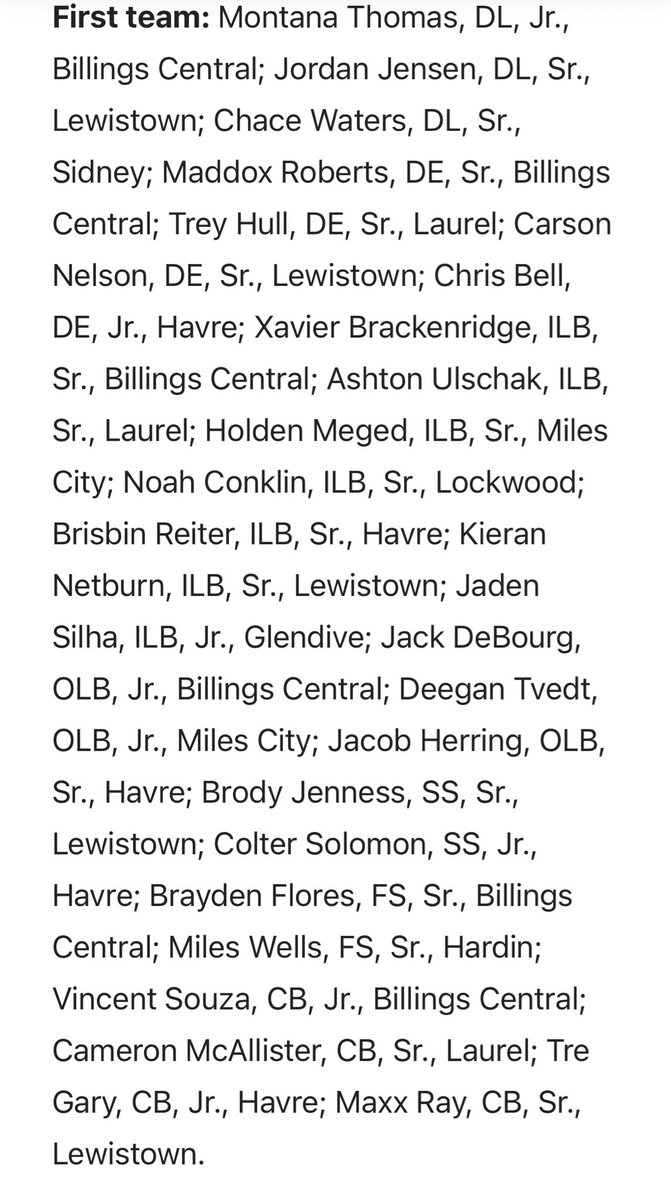 Blessed to be named All-Conference LB for the 3rd year in a row after playing only 2.5 games
<a href="/coachcooperUM/">Roger Cooper</a> <a href="/CoachPfanny/">Alex Pfannenstiel</a> <a href="/Coach_Dunning/">Joe Dunning</a> <a href="/Coach_Martello/">Riley Martello</a> <a href="/AricWilliams3/">Coach Aric Williams</a> <a href="/CoachZim_UJ/">Josh Zimmer</a> 
<a href="/CSAPrepStar/">PREPSTAR</a>