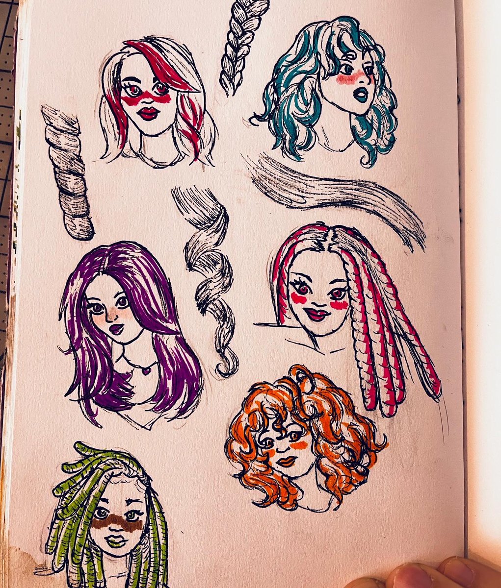 MicZicDraws's tweet photo. I need to post more, so here’s some hair studies I did today! https://t.co/zQNQLecOBd