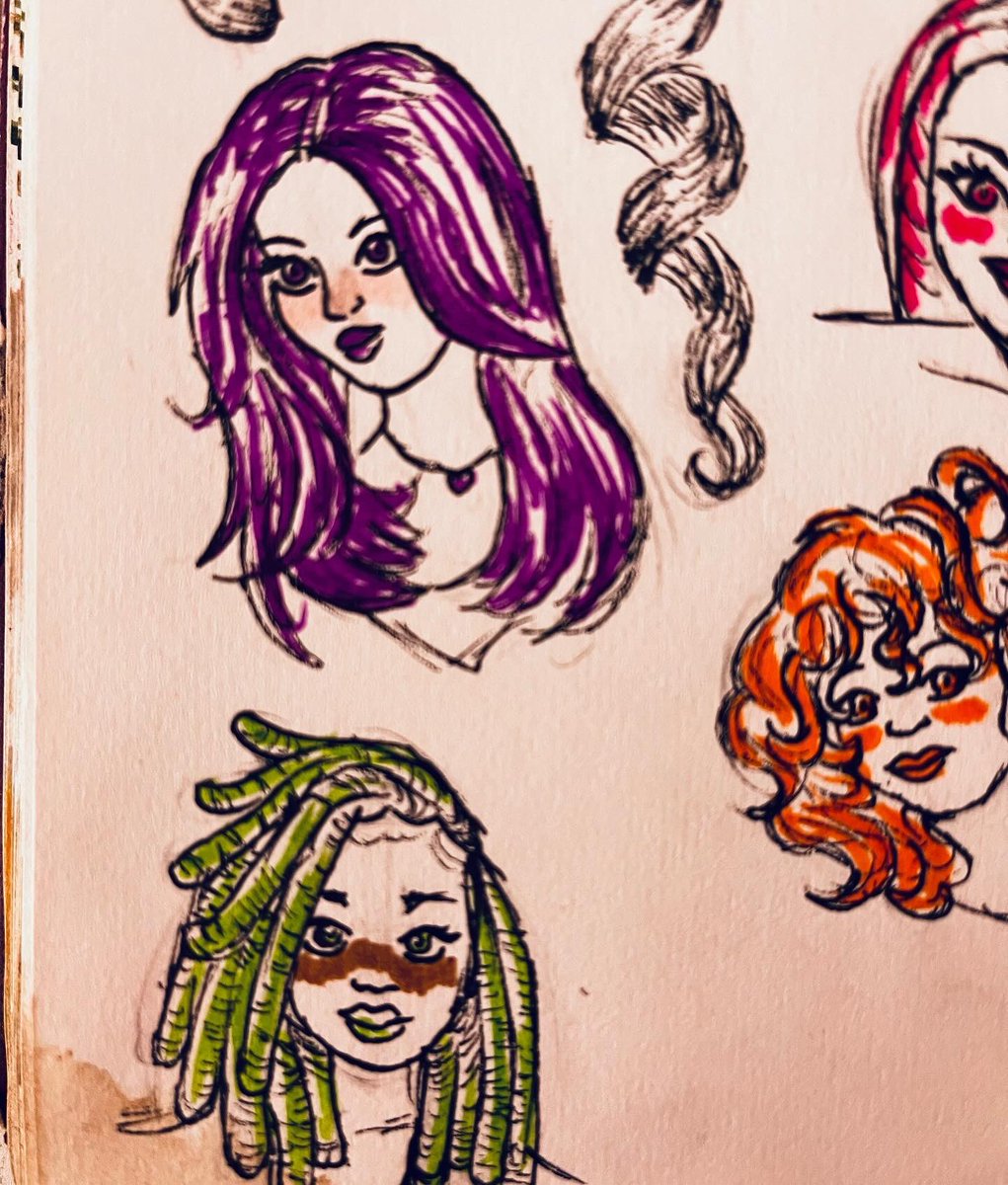 MicZicDraws's tweet photo. I need to post more, so here’s some hair studies I did today! https://t.co/zQNQLecOBd