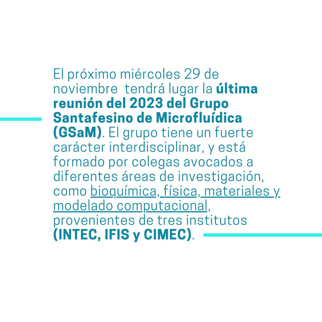 ifislitoral's tweet photo. El próximo miércoles 29 de noviembre a partir de las 8:30 h tendrá lugar la última reunión del 2023 del Grupo Santafesino de Microfluídica (GSaM) @microfluidica en el auditorio del edificio Houssay (Güemes 3450). 

Programación: https://t.co/CKPaPTTJ7D https://t.co/8bYg4GNHgI