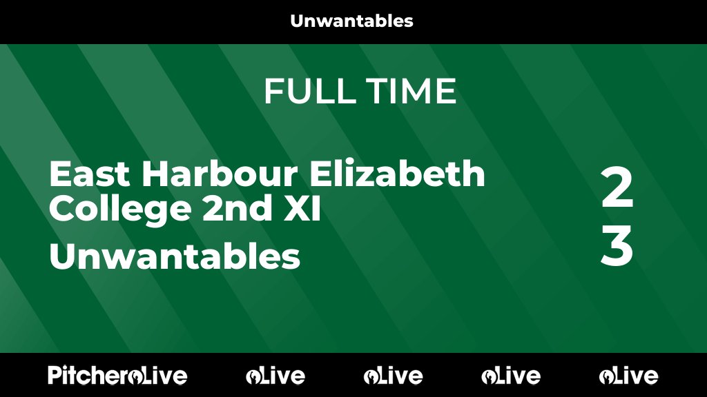 FULL TIME: East Harbour Elizabeth College 2nd XI 2 - 3 Unwantables #EASUNW #Pitchero pitchero.com/clubs/guernsey…