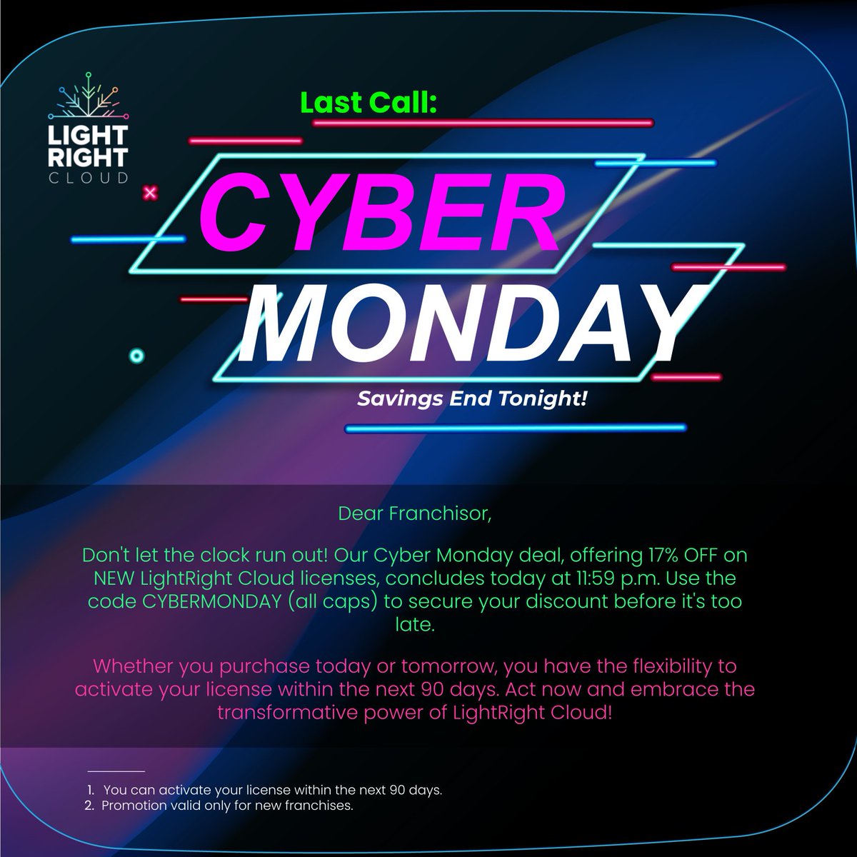 LR_Cloud's tweet photo. 🚨 Last Call: Cyber Monday Savings End Tonight!
https://t.co/QdP1a6LuBD https://t.co/E4aCHMOmCI