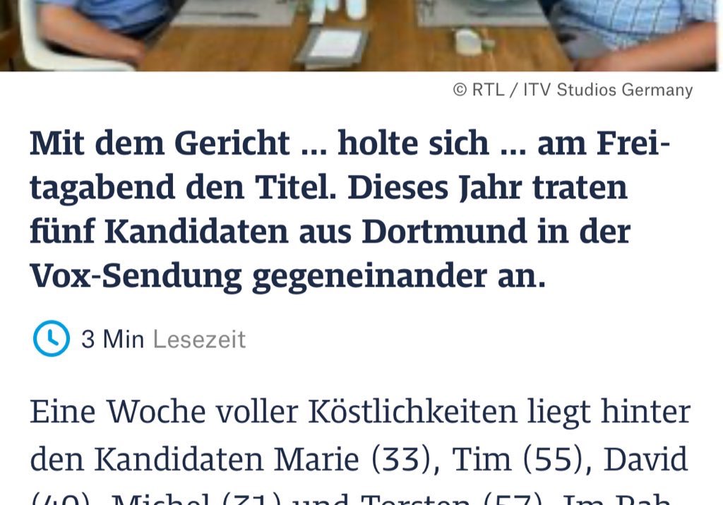 Dass in den ersten zwei, drei Absätzen vor der Paywall im
online-Lokaljournalismus nur noch Scheiße steht, bin ich gewöhnt. Aber jetzt übertreiben es die @RN_DORTMUND. #perfektesdinner