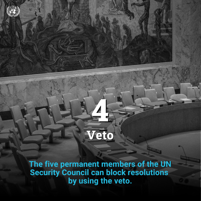 UN's tweet photo. The Security Council is made up of 15 UN member countries.

Its primary responsibility is the maintenance of international peace &amp; security.

➡️ Scroll through to learn more.