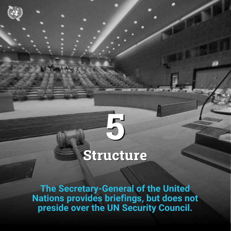 UN's tweet photo. The Security Council is made up of 15 UN member countries.

Its primary responsibility is the maintenance of international peace &amp; security.

➡️ Scroll through to learn more.