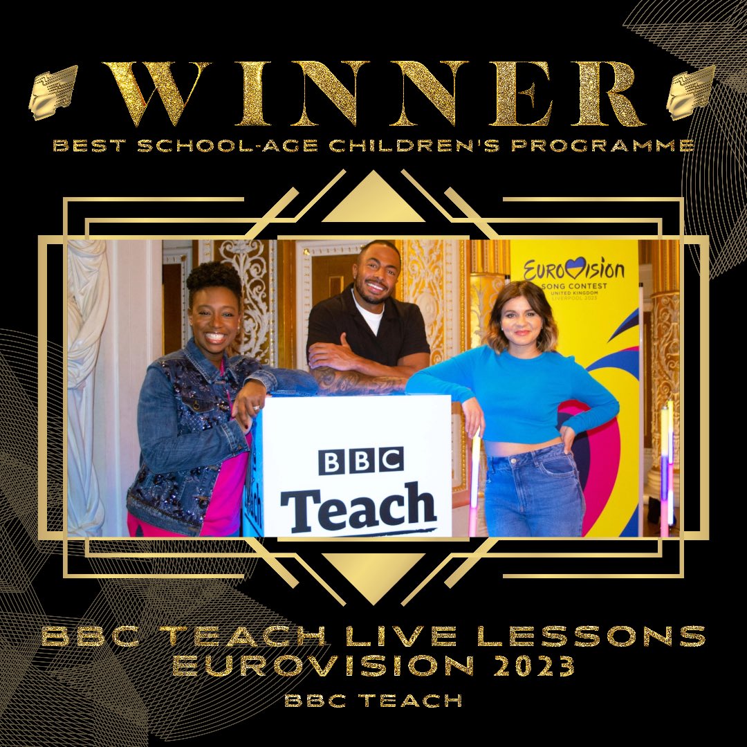 🏆 Best School-Age Children's Programme 🏆 

Hats off to @BBC_Teach #LiveLessons 🎩🎉 #eurovision @BBC

#RTSNWAwards #BBC #Eurovision #BBCTeach #RTSNW #RTSNWAwards23 #Awards #Manchester