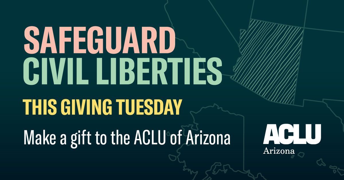 Considering a 2023 donation? Your charitable gift to the ACLU Foundation of Arizona supports democracy, civil rights, and individual liberties for ALL Arizonans. buff.ly/40HMiWu