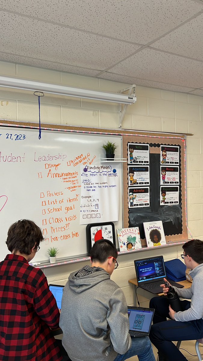 Cranny student leadership team working hard on the November initiative!