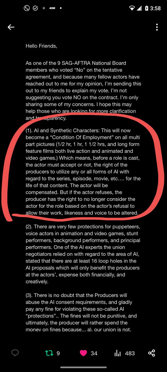 This right here. We have repeatedly said -&amp; shouldn't even need to say it, as it's such a blatant unfair labor practice &amp; smacks of the old CASTING COUCH/all 4s or no job 💩, which is BEYOND COERCIVE &amp; should be CRIMINAL-is a deal breaker. 🚫SCANNING AS A CONDITION OF EMPLOYMENT!