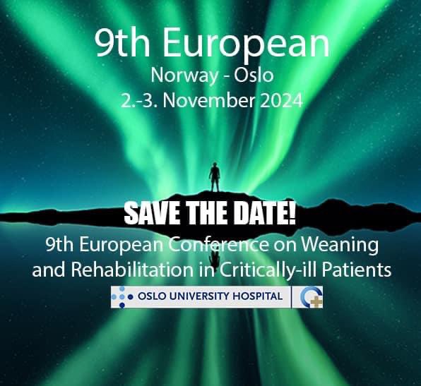 Welcome to Norway to 9th European Conference on Weaning and Rehabilitation in Critically-Ill Patients🇳🇴 2.-3.November 2024🇳🇴 oslo-universitetssykehus.no/avdelinger/aku…