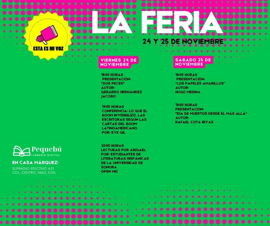 Les esperamos mañana en la presentación “Día de muertos desde el mas allá” de <a href="/rafaelcotar/">Rafael Cota Rivas</a> en el evento “La feria. Esta es mi voz” en #Hermosillo