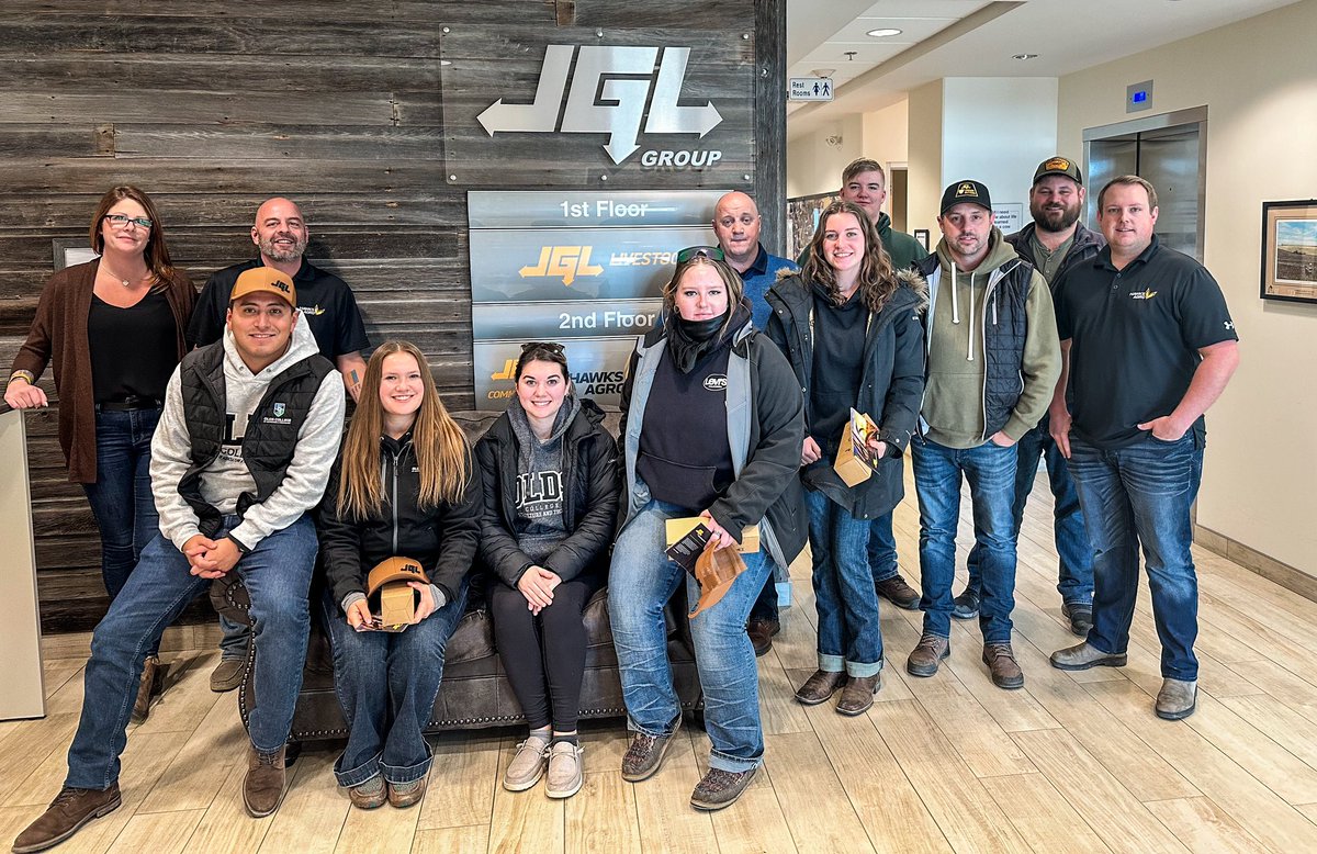 We had the pleasure of hosting the students at Buffalo Plains Cattle Co in Bethune followed by a visit to the <a href="/JGL_Ag/">JGL</a> head office to discuss our roles in #cdnag and the variety of jobs we have to offer. Lots of great questions and conversations!! #AgEducation