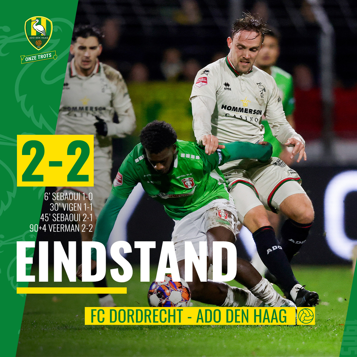 ADODenHaag's tweet photo. De scheids fluit af. ADO Den Haag pakt een punt in de slotfase.

#dorADO (2-2) https://t.co/9Jdq57rcb3
