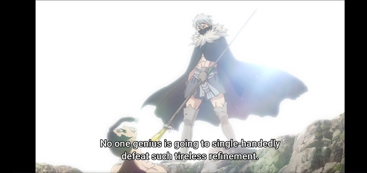 laplumeanime's tweet photo. #DrSTONE #AnimeFall2023
Ep7
Incredible EP. Damn. How it keeps being so good.
When you thought Boichi brought enough twist to conclude the fight he just adds in another twist. This ep was full of twist, emotion and awesome scenes. https://t.co/lqIXf2PUbb