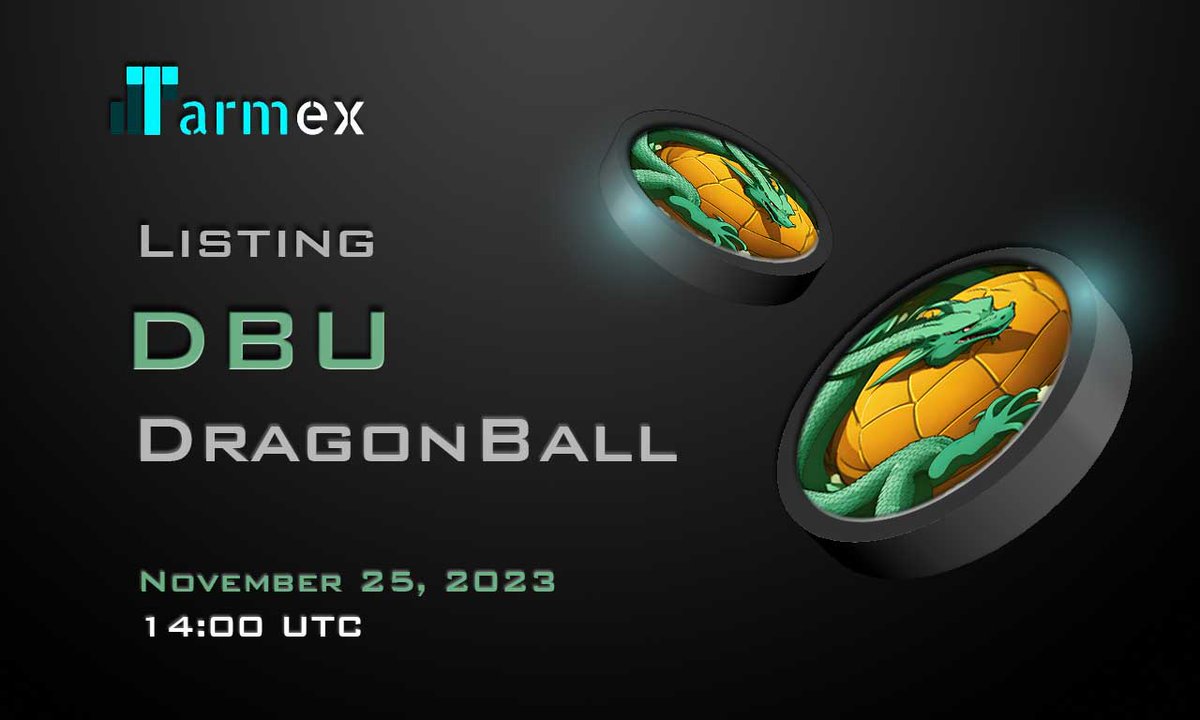 Tarmexio's tweet photo. 📣Tarmex will list @DBUbsc #DBU token on 2023.11.25 at 10:00 UTC
⏰Users Can start Deposit at 2023.11.25 at 12:00 UTC
📈Trading pair — DBU/USDT
Learn More:▶️
https://t.co/cLjYk7xihr
#cryptocurrecy #newlisting #Crypto #Tarmex #AI #DBU https://t.co/9nSpu9LiUK