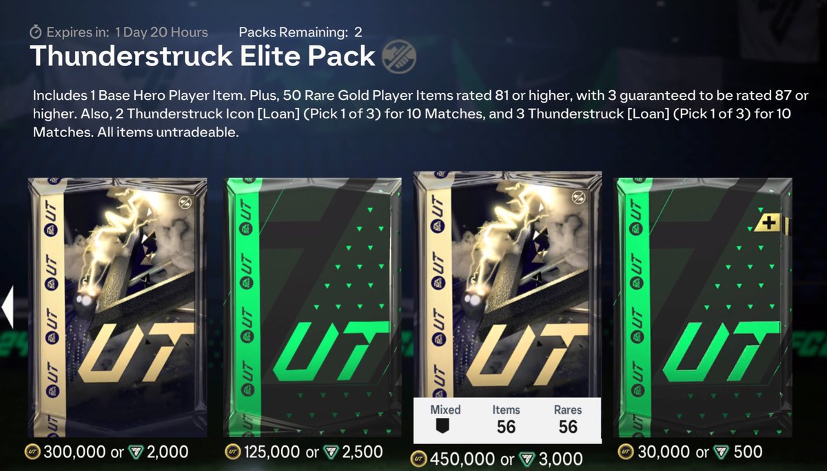 Who wants the FC Points to open a bunch of promo packs in store now? 12K Points to someone who ⤵️ - Likes ❤️ - Retweets 🔄 - Follows @FUTWIZ ✅ Good luck ☘️ #FC24 #Thunderstruck