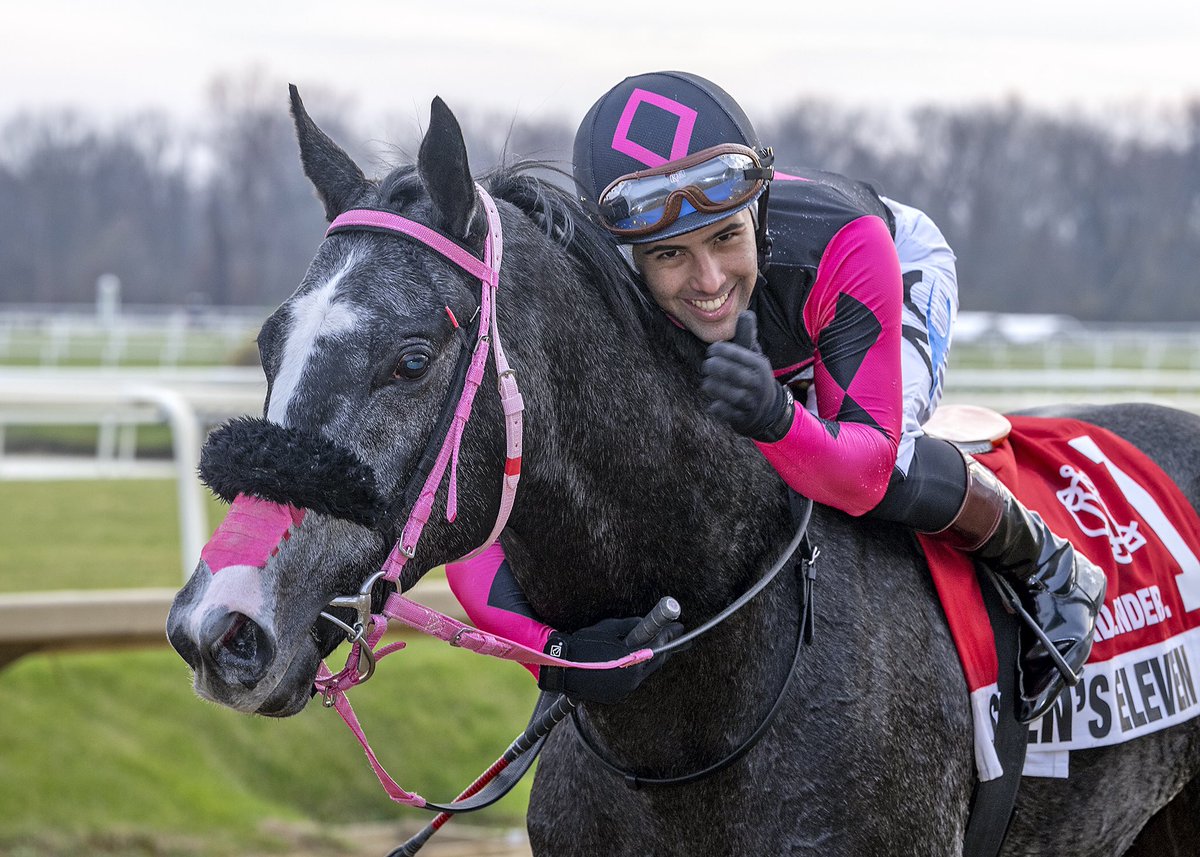 2nd stakes win for Seven’s Eleven, who takes lead early and wins 7F MD-restricted Howard & Sondra Bender Mem. S. @LaurelPark with @ACruzz01 up again. Now 4-for-4 at 7F. 3YO @MarylandTB by Bandbox trained by Carlos Mancilla for breeder/owner Cottonwood Stable. (Jerry D. 📷s)