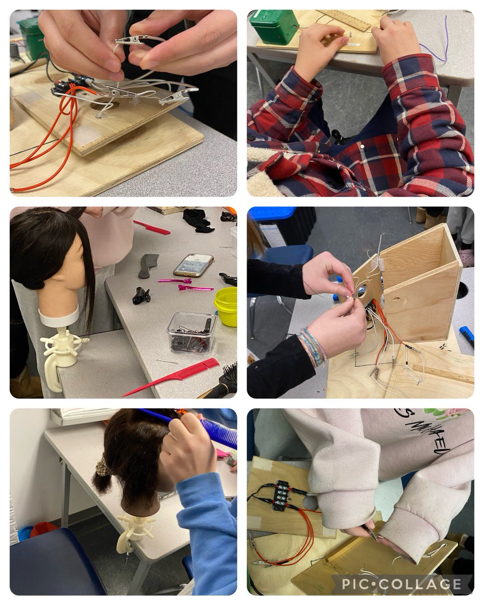 Working on a couple of the trades kits today <a href="/TottenhamPS/">Tottenham PS SCDSB</a> (electrical and hairstyling) Fantastic problem solving!