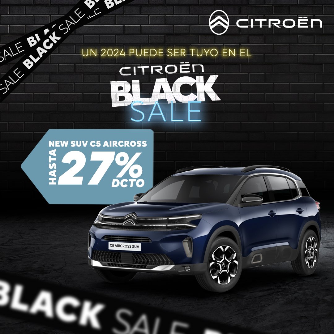 🖤 #CitroënBlackSale 🖤 Hoy tienes la oportunidad de renovar tu auto por un #Citroën 2024, cotiza nuestros modelos a un precio especial en citroen.cl 👨🏻‍💻