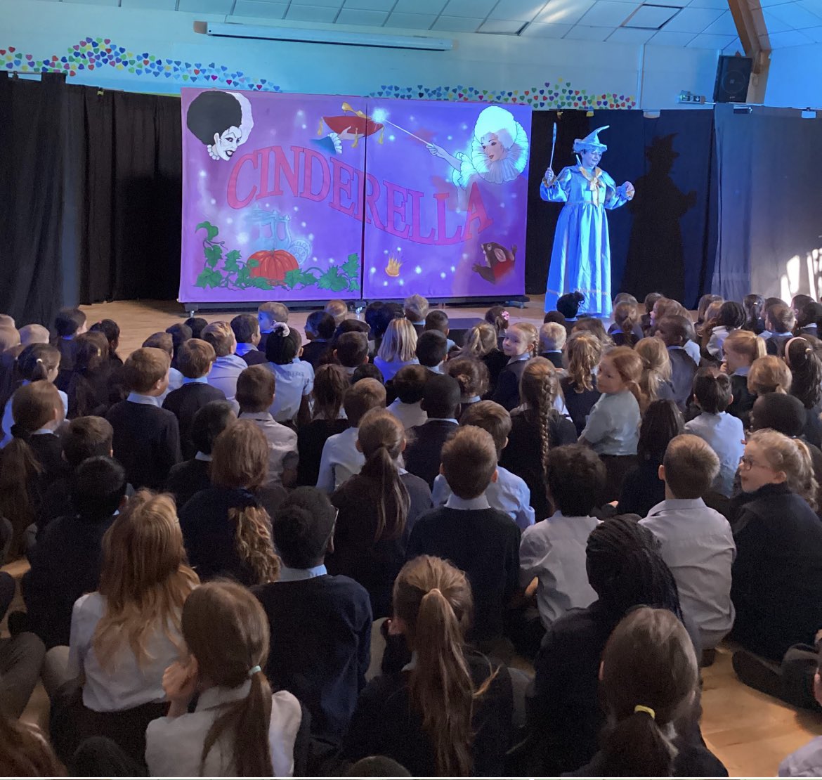 It was panto time at Briscoe this afternoon. Thank you to @MandMTheatrical productions for their fantastic show of Cinderella #itsbehindyou #ohnoitisnt