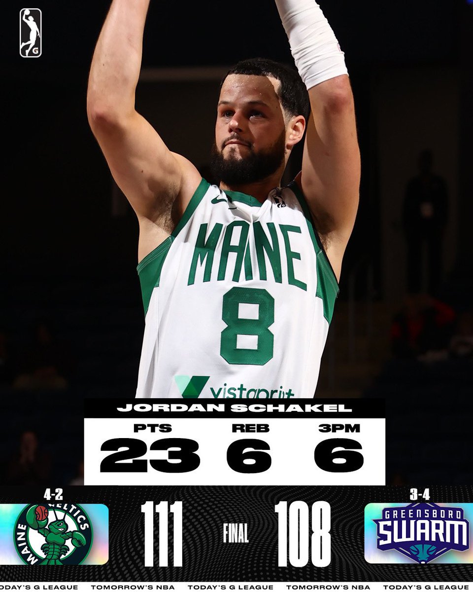 💥 FINAL SCORE THREAD 💥 Some CLUTCH shotmaking down the stretch helped lift the @MaineCeltics to a win in Greensboro, their fourth in a row. ☘️ Steward: 23 PTS, 7 AST, 6 REB ☘️ Davison: 15 PTS, 6 REB, 6 AST