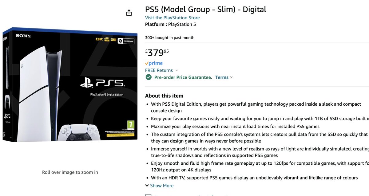 catchagem_'s tweet photo. Preorder the new PS5 Slim (Digital) for £379.95 @ Amazon now ⬇️

ad: Add to cart here >> https://t.co/bgfulSILcx https://t.co/6Yw51vdW9R
