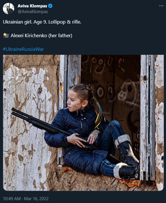 zei_squirrel's tweet photo. the very same scum who celebrated Ukrainian 9 year old girls with rifles in their hands as brave heroes fighting evil Russian occupiers are now calling the Palestinian children taken hostage by Israel evil terrorist monsters https://t.co/bzW4BsYiM8
