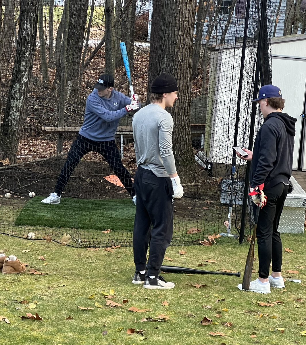 Post 21 and CHS’s BrooksCraigue 23’ (Merrimack College),Mitch Coffey 24’ (CHS) and Ryan Kastle 21’ (St.Joe’s) taking some holiday swings while home on college break