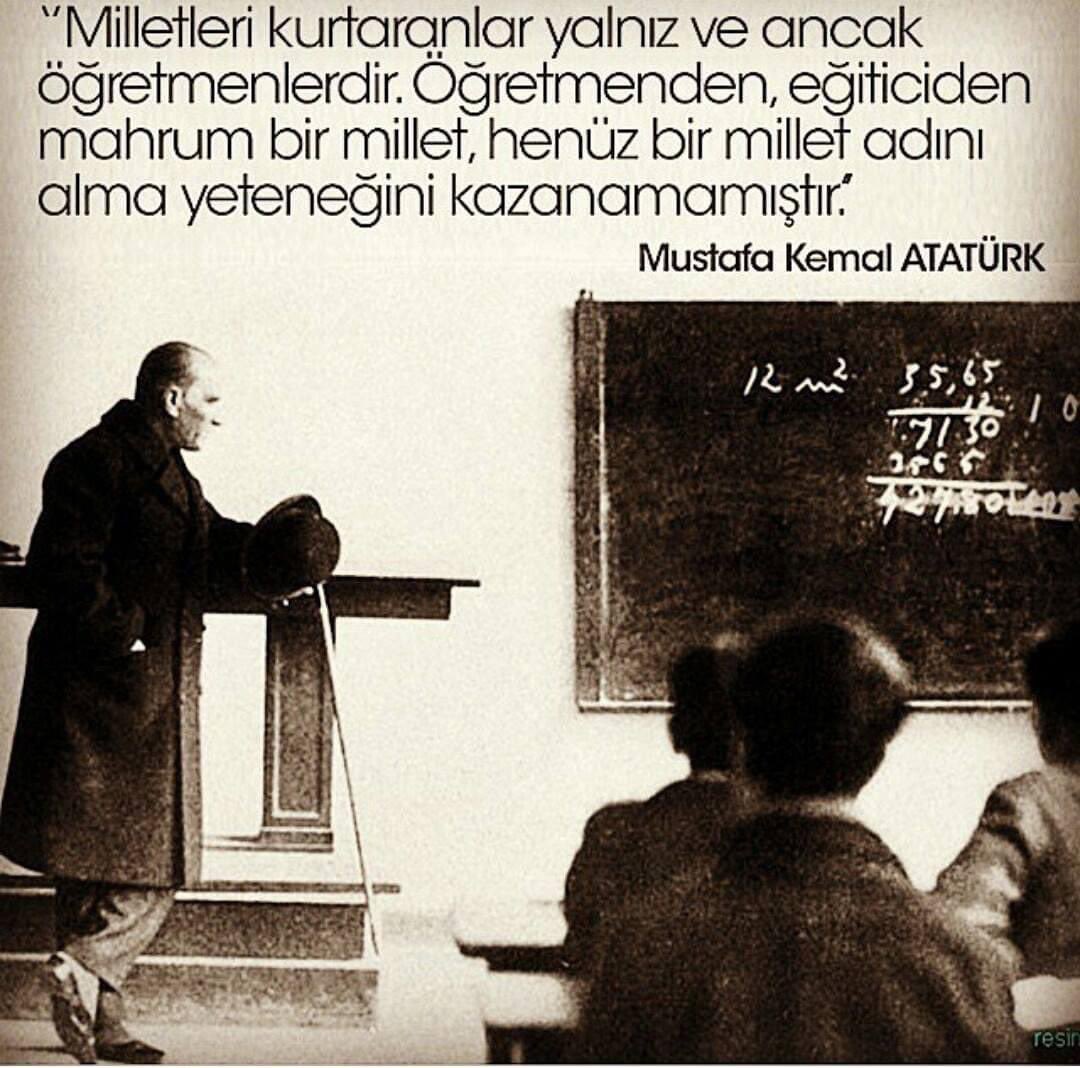 “Bir topluluk ulus olabilmek için mutlaka eğiticilere,öğretmenlere muhtaçtır. Onlardır ki,toplumu gerçek bir ulus haline getirirler. Unutmayınız ki Cumhurbaşkanı bile sınıfta öğretmenden sonra gelir.” Baş Öğretmen Mustafa Kemal Atatürk #24KasımÖğretmenlerGünü Kutlu Olsun!