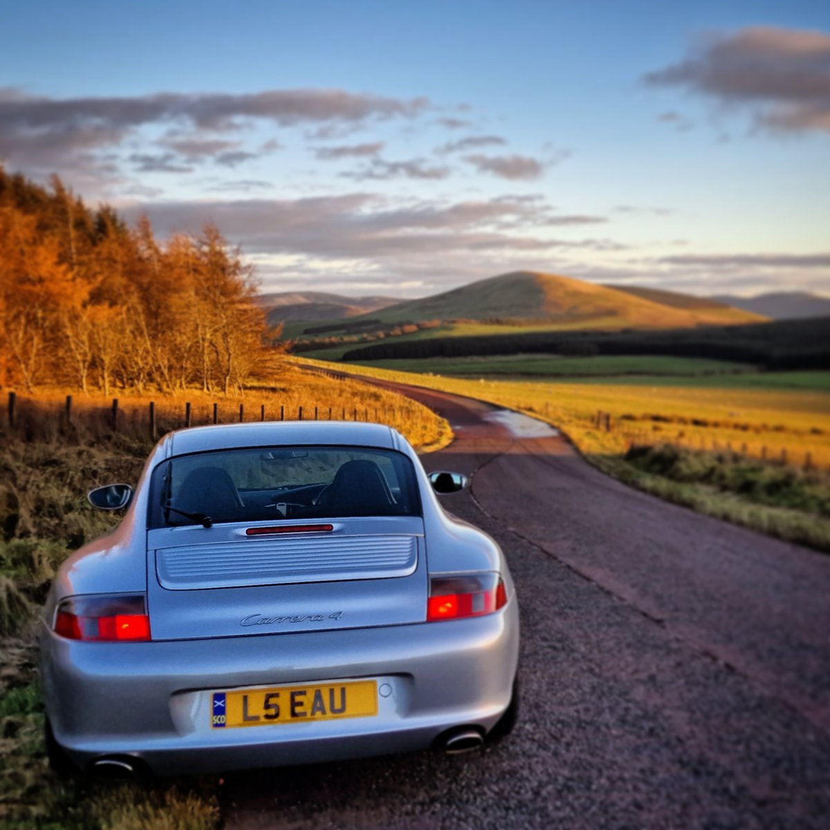 A late afternoon blast across the moor. #Porsche #Scotland #LANARKSHIRE #savethemanuals #cars #sportscar