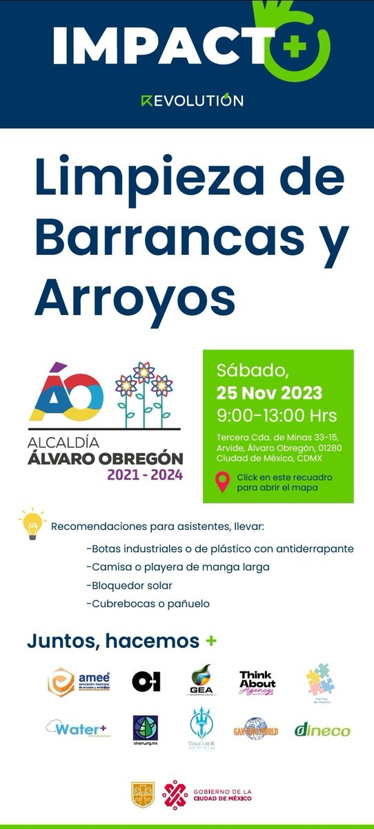oceanwatchers's tweet photo. Junto con @CINAM_oficial y @TogetherOcean te esperamos mañana 25 de noviembre de 2023 para la limpieza de barrancas y arroyos en la @AlcaldiaAO! Gracias a @AMEE_AC por la invitación. https://t.co/zm0uw5wsl6