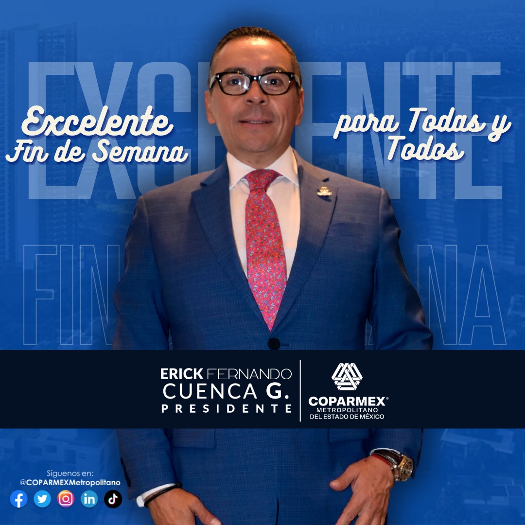 Buen fin de semana para todas y todos. 📷
Dios los llene de bendiciones. 📷
"Unidos crecemos juntos y logramos más"
#presidentecoparmexmetro #SoyCoparmexMetro #CoparmexMetro