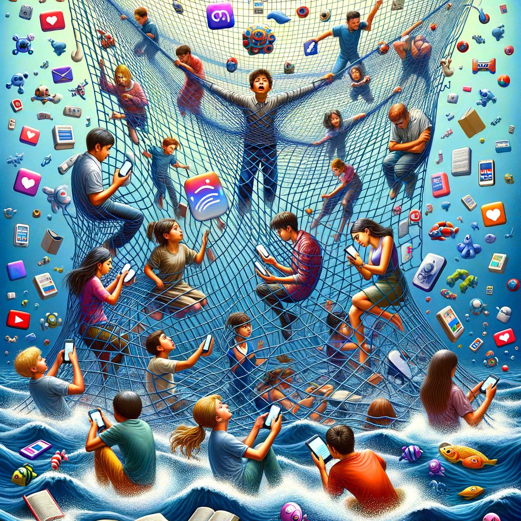 "Alumnos atrapados en la red de sus móviles, buscando conocimiento en un mar de distracciones."

Como docentes es muy complicado separar al alumnado de los móviles, y enseñarles a gestionar su tiempo ⏱️ Es un problema que día a día se va acrecentando y tendrá muy difícil