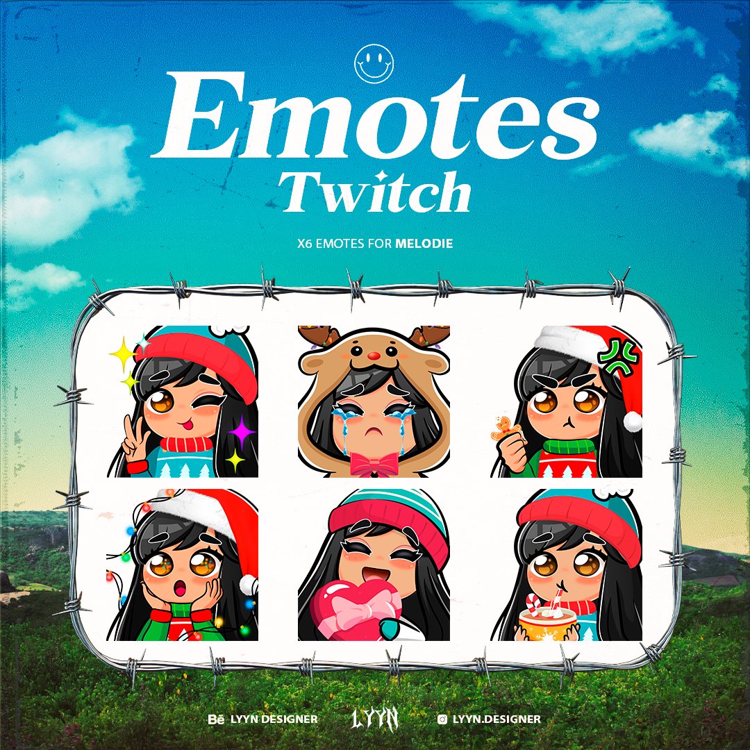 Emotes for  <a href="/MeLODii_Ei3/">🦋 MeLODii Ei3🦋</a> 🎄

🔄 And ❤️ is appreciated

#emotestwitch #emotesdesign