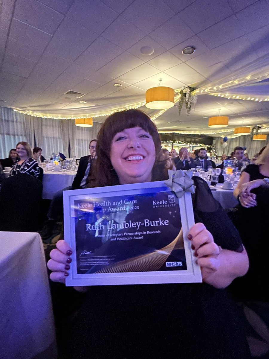 Congratulations to our wonderful Director of Research and Innovation Ruth Lambley-Burke on winning the award for Exemplary Partnership in Research and Healthcare - well done Ruth, we are so proud of you ⭐️