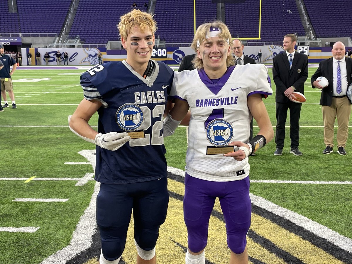 MSHSL's tweet photo. Meet Nolan Haag of Eden Valley-Watkins and Barnesville’s Zach Bredman, the Class AA MVT winners for 2023. https://t.co/oK2S9Qqpzw