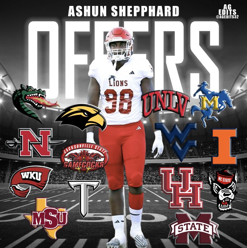 ⭐️⭐️⭐️Mississippi State DL commit <a href="/AshunShepphard/">Ashun Shepphard</a> with his 1️⃣4️⃣ D1 offers! 

He’s ranked as the #10 JUCO DL per 247sports and #6 by ON3.