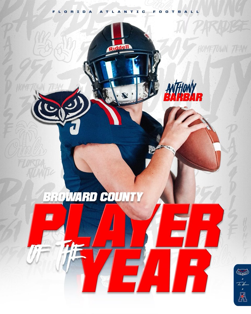 Thank you <a href="/FAUFootball/">Florida Atlantic Football</a> and <a href="/CoachTomHerman/">Coach Tom Herman</a> for the love!🦉🌴

#GoOwls 🔵🔴
#TriCountyTakeover
#WinningInParadise