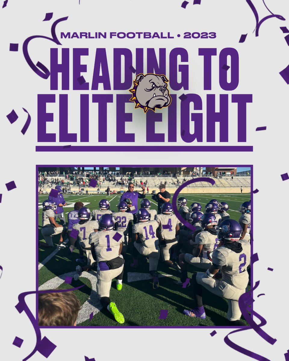 Congratulations to <a href="/RTorres_lll/">Ruben Torres lll</a> and your Marlin High School Bulldogs, who just punched their ticket to the ELITE EIGHT! 🏈🌟

#TheGoldenStandard🏆