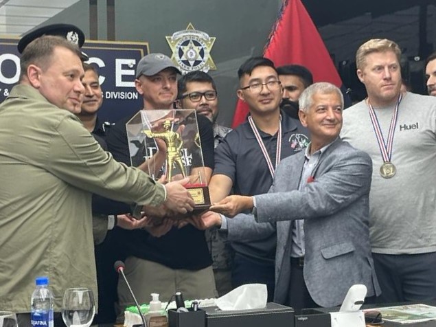 Staff Sgt. Sun and Sgt. Wallace from detachment Karachi participated in the annual Pakistan Independence Day shooting competition hosted by Sindh Police. The Consulate won the first-place team award. Regional security officers placed first and third for individual #marksmanship.