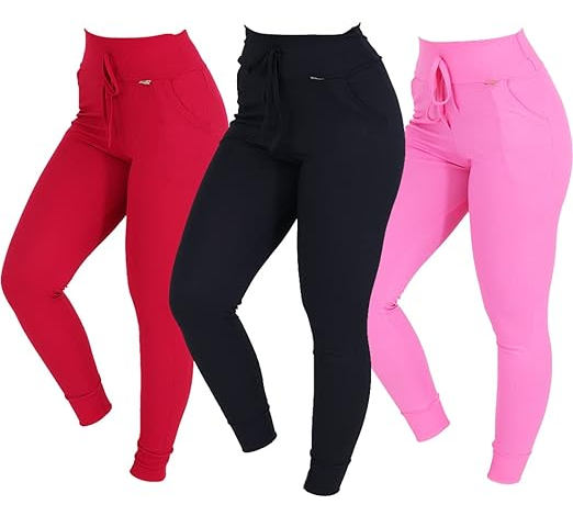 Kit 3 Calças Feminina Ribana com Bolsos