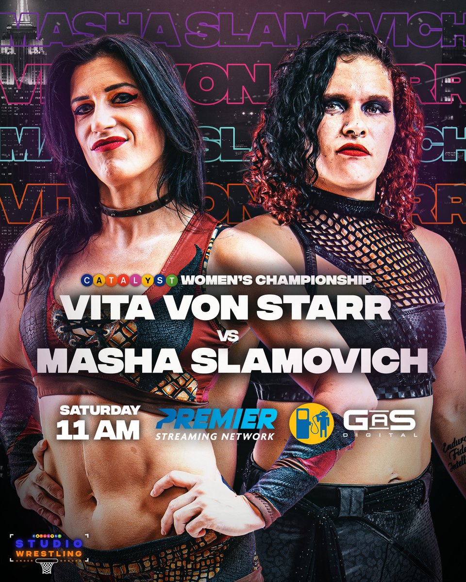 From a historic NY Landmark, we make our own history as we crown a Women's champion @mashaslamovich and @VVonstarr face off tomorrow inside the Studio Wrestling Underground