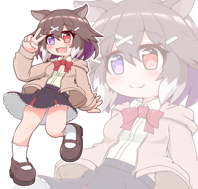 全身絵の横に透かしてバストアップっぽいの並べるやつ、簡単だけど見栄え良くなるよね。 