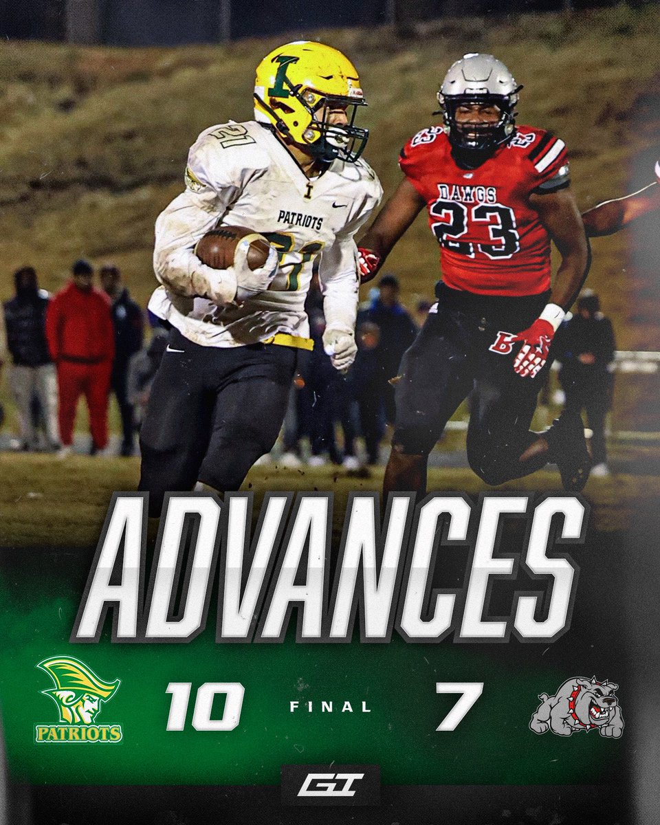 FINAL: <a href="/BigIFootball/">Independence FB</a> defeats Butler 10-7 to advance to the 4A West Regional‼️ The Patriots are a win away from going to the 4A State Championship🙌