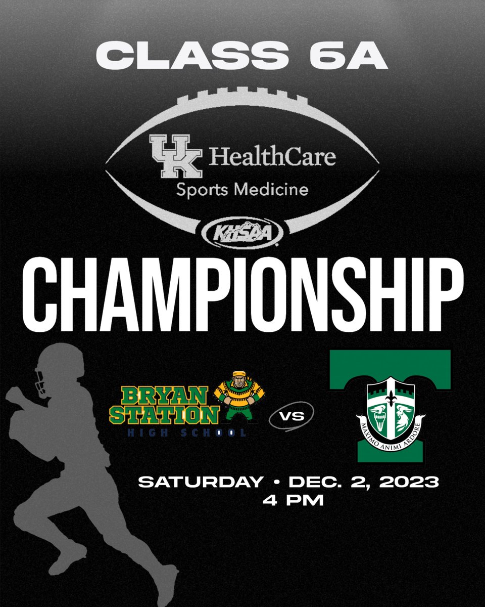 Congratulations to our Class 6A semifinalist winners. Bryan Station will play Trinity (Louisville) in Saturday's championship game.
#khsfb