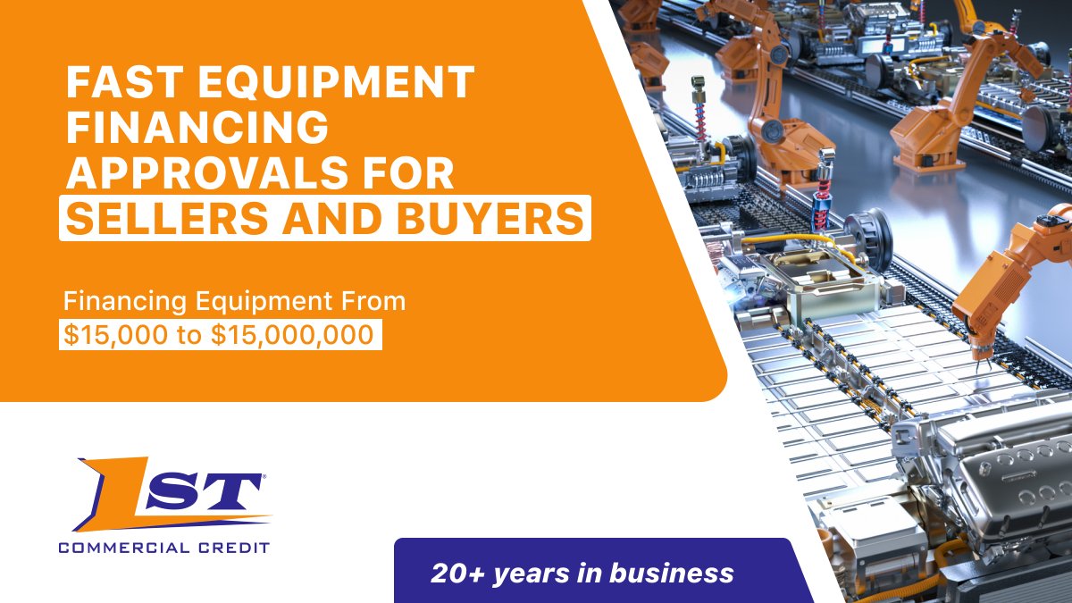 1stComCredit's tweet photo. 1st Commercial Credit, one of the nation's leading asset-based lending companies, is ready to offer you fast and flexible equipment financing or leasing options.

Learn More:
https://t.co/jfM5OiNmET

#equipment #financing #leasing #services #online #lending #cashflow #1stcc https://t.co/kaXvUuNFKp