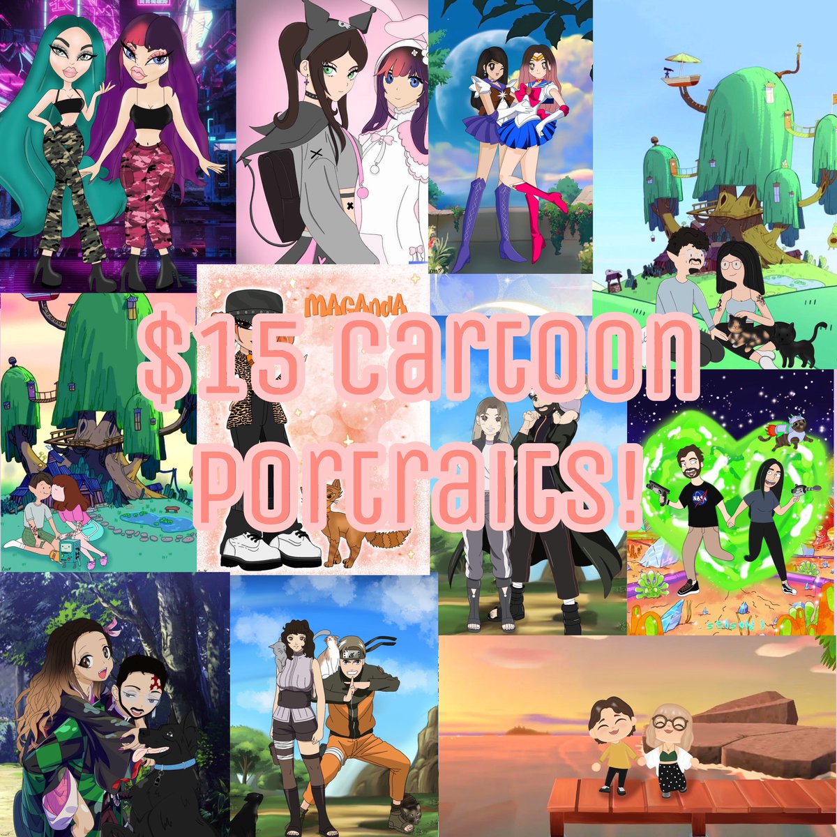 $15 dollar cartoon portraits!! 🫶🏻
    -$160 cartoon painting!!-

-get any cartoon customized ✨
-add as many people/pets as you’d like!
-everything is customizable🎨

Perfect for birthdays, anniversaries, and holidays! 🎉🎁

Order thru dms!