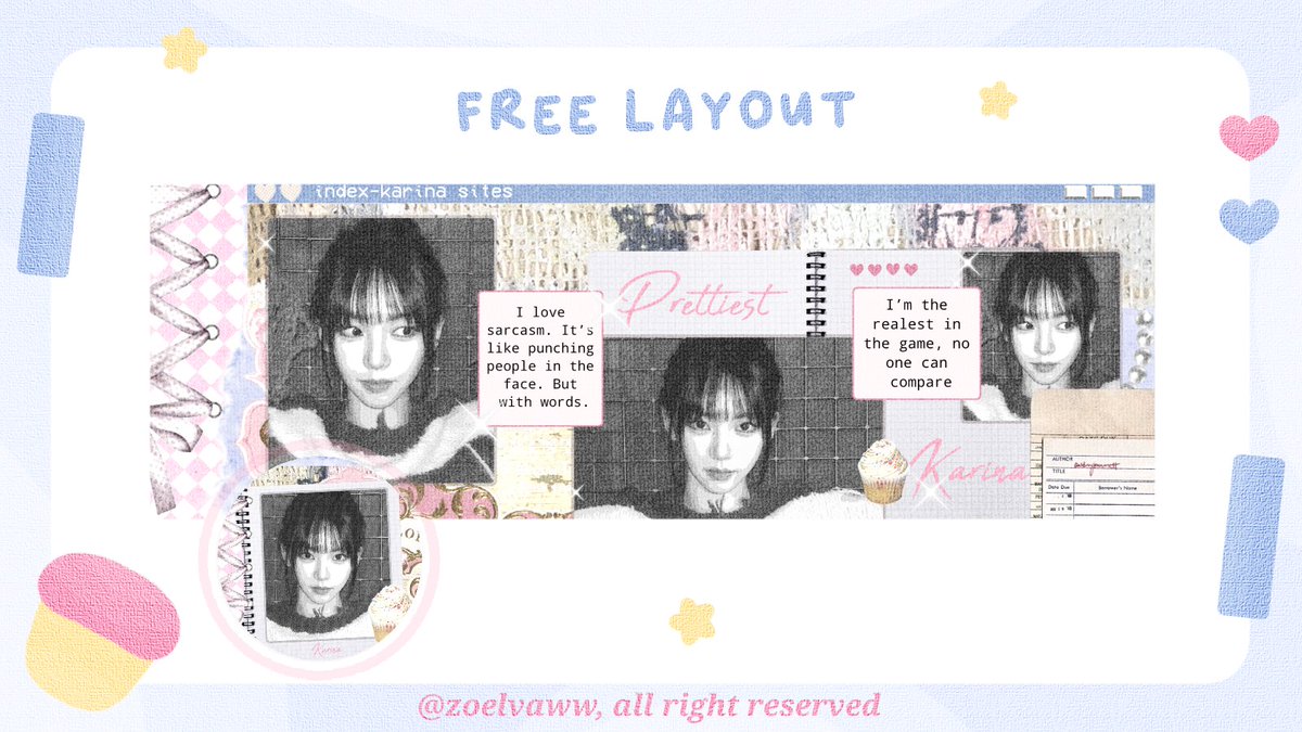 zoelvaww's tweet photo. A retweet would be appreciated! 💗

˚୨୧⋆｡˚ ⋆ Hola sasa datang membawa 4 free layout Jennie , Karina, Winter, Yunjin yg bisa ditake jam 14.00 karena sudah di borong sm akak @BelovedByJimin yg baik hati🥺💗 
Untuk keterangan yg lebih jelasnya bisa cek dibawah ini ♡

#zonauang https://t.co/8ZxciZ2Svd