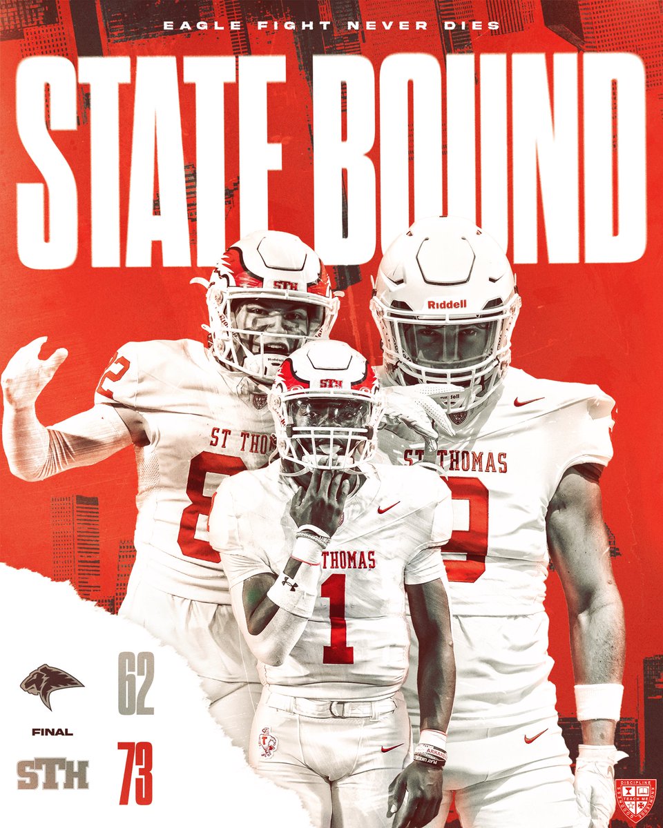 St. Thomas Football (@sthfootball) on Twitter photo WHAT 👏 A 👏 NIGHT 👏
<a href="/STHCatholic/">St. Thomas High School</a> crashes 1st state final since 2001.
Best is yet to come.
#txhsfb WHAT 👏 A 👏 NIGHT 👏
<a href="/STHCatholic/">St. Thomas High School</a> crashes 1st state final since 2001.
Best is yet to come.
#txhsfb