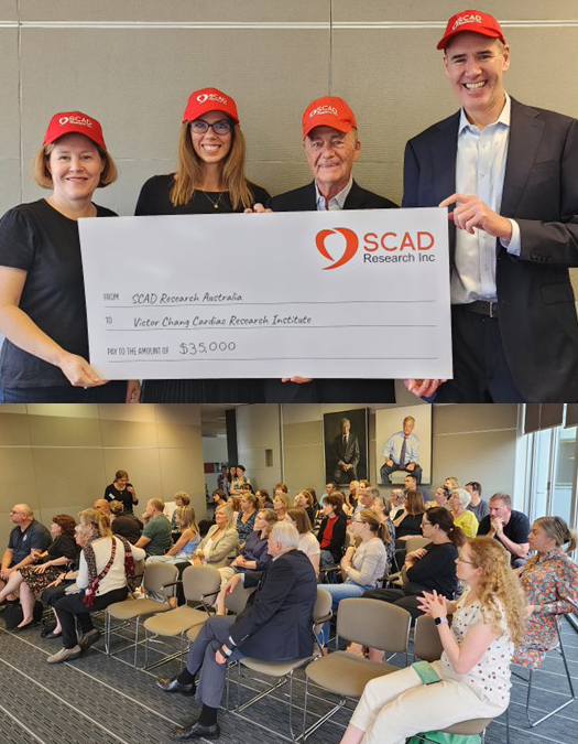 Prof Jason Kovacic (@kovacic_jason) on Twitter photo Just hosted an amazing #SCAD patient day <a href="/VictorChangInst/">Victor Chang Cardiac Research Institute</a> with <a href="/SCADResearchAus/">SCAD Research Aus</a>. Thanks to all the #SCAD survivors, and to <a href="/SCADResearchAus/">SCAD Research Aus</a> for the donation to our #SCAD and #SCADheartattacks research!
<a href="/SCADalliance/">SCAD Alliance</a> <a href="/iSCADregistry/">iSCADregistry</a> <a href="/SCADResearch/">SCAD Research Inc.</a> <a href="/FMDartery/">FMDSA</a> <a href="/OzCvA/">ACvA</a> <a href="/drbarbmurphy/">Barbara Murphy</a> Just hosted an amazing #SCAD patient day <a href="/VictorChangInst/">Victor Chang Cardiac Research Institute</a> with <a href="/SCADResearchAus/">SCAD Research Aus</a>. Thanks to all the #SCAD survivors, and to <a href="/SCADResearchAus/">SCAD Research Aus</a> for the donation to our #SCAD and #SCADheartattacks research!
<a href="/SCADalliance/">SCAD Alliance</a> <a href="/iSCADregistry/">iSCADregistry</a> <a href="/SCADResearch/">SCAD Research Inc.</a> <a href="/FMDartery/">FMDSA</a> <a href="/OzCvA/">ACvA</a> <a href="/drbarbmurphy/">Barbara Murphy</a>